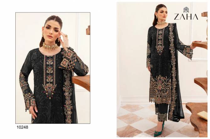 Shezlin By Zaha 10247 To 10249 Georgette Pakistani Suits Wholesale Shop In Surat